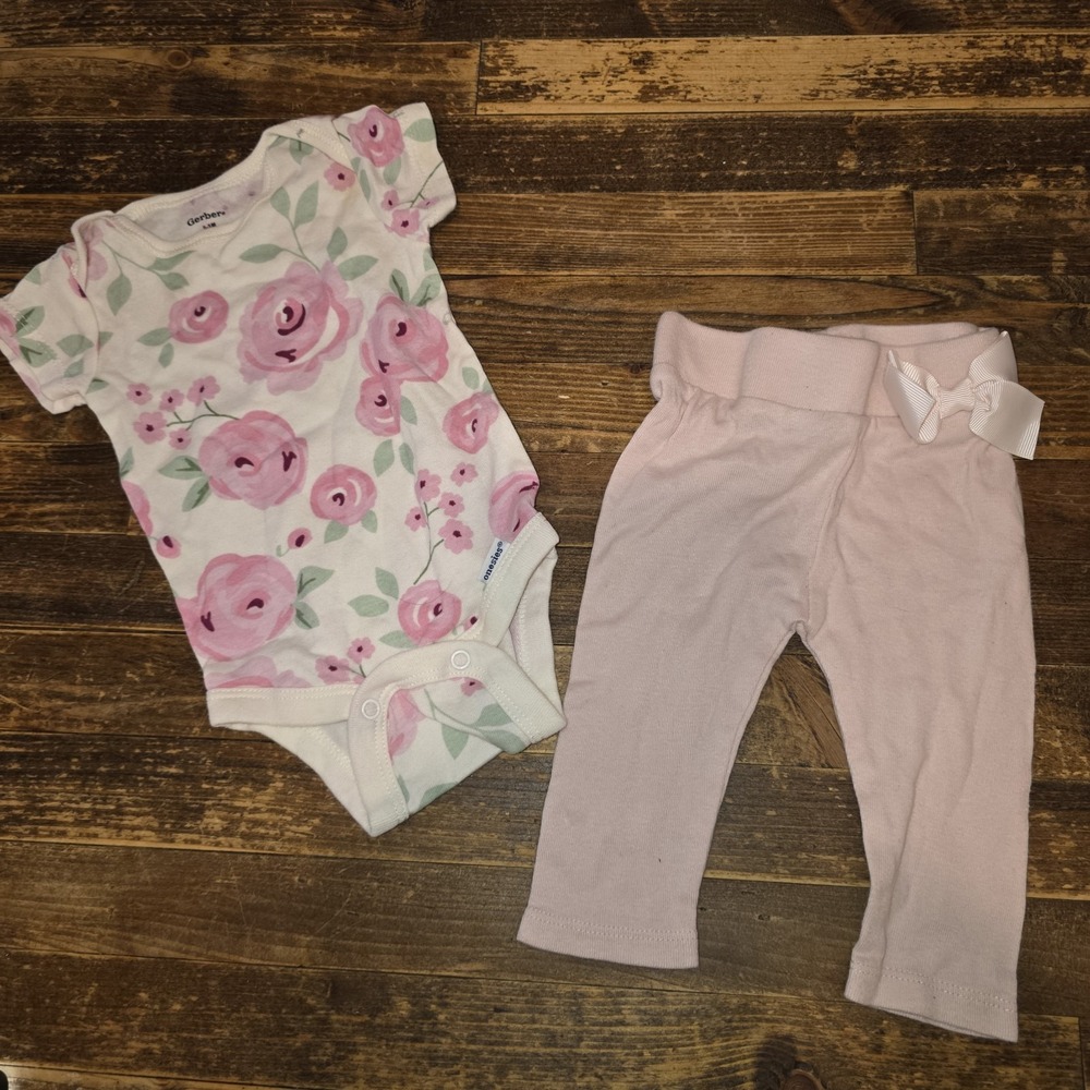 Baby Girl 0-3 Mo Bundle 16 pc Lot Newborn Bodysuits Pants Outfits Dress Bundle - Picture 5 of 11